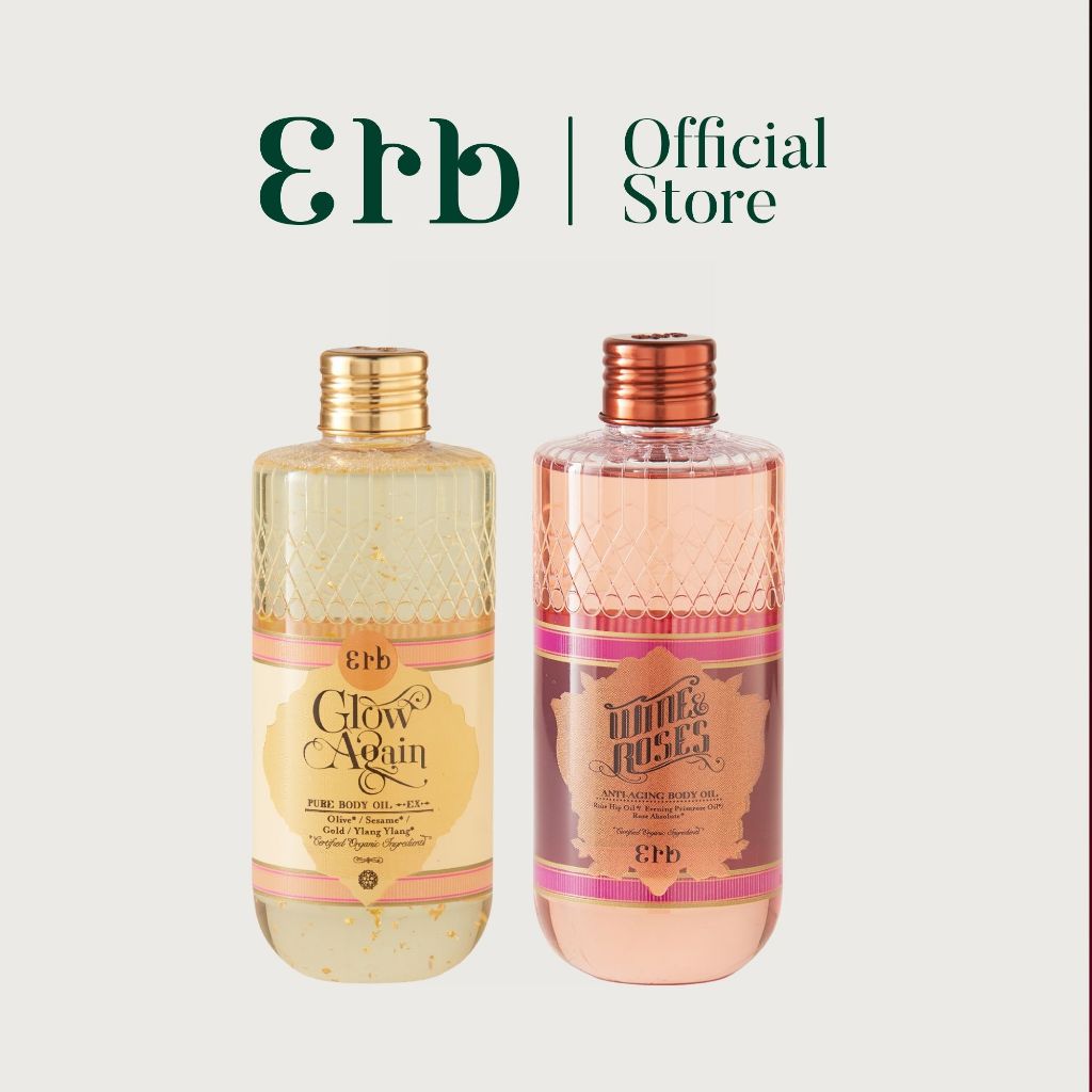 [เซ็ตสุดคุ้ม] ERB Scent & Skin Set -  Wine & Roses Body Oil 230 ml. + Glow Again Body Oil EX 240 ml.