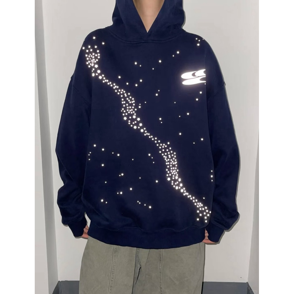 พร้อมส่ง💫Crying Center Galaxy star hood เสื้อฮู้ด 💙จากช็อปแท้💯