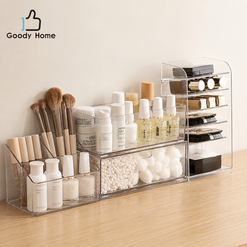 Goody Home กล่องเก็บของอเนกประสงค์ กล่องลิ้นชัก  แบบใส จัดระเบียบโต๊ะ และติดผนัง