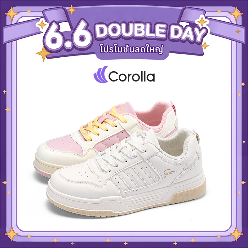 【รองเท้าคู่รัก】Corolla Rainbow Shoes รองเท้าลำลองผู้หญิง วัสดุ PU+ผ้าตาข่าย ระบายอากาศดี น้ำหนักเบา ของแท้100%