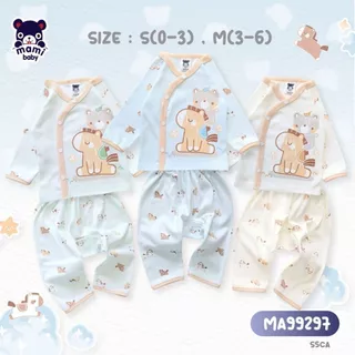 Mami Baby ชุดเด็ก 0-6 เดือน รุ่นกระดุมสแน็ปหน้า (1 ตัว) แขนยาว+ขายาว ผ้าคอตตอน ใส่สบาย | BabyTrend