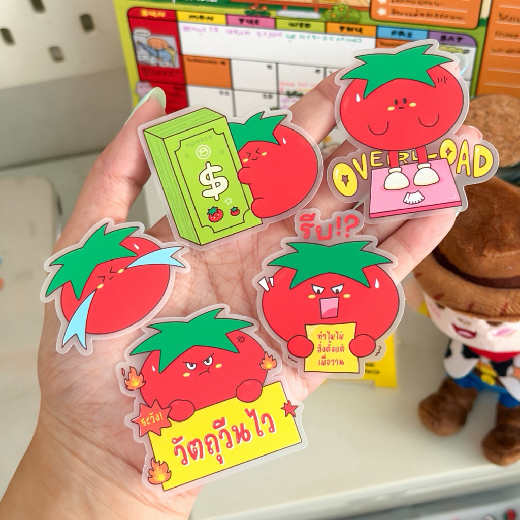 🍅 สติกเกอร์ไดคัทคุณโทมะโท 🌟 มะเขือเทศ by pleasenjoyy💧กันน้ำ ไม่ทิ้งคราบกาว