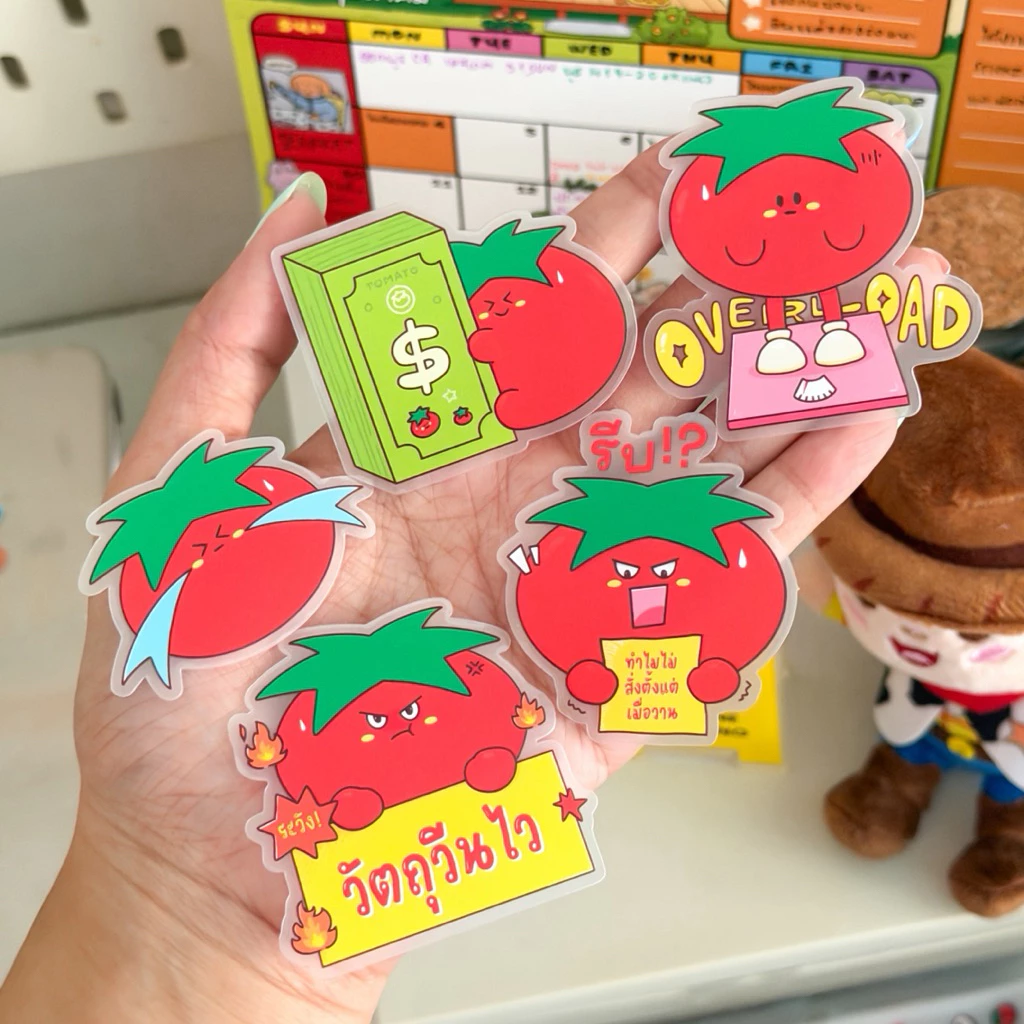 🍅 สติกเกอร์ไดคัทคุณโทมะโท 🌟 มะเขือเทศ by pleasenjoyy💧กันน้ำ ไม่ทิ้งคราบกาว