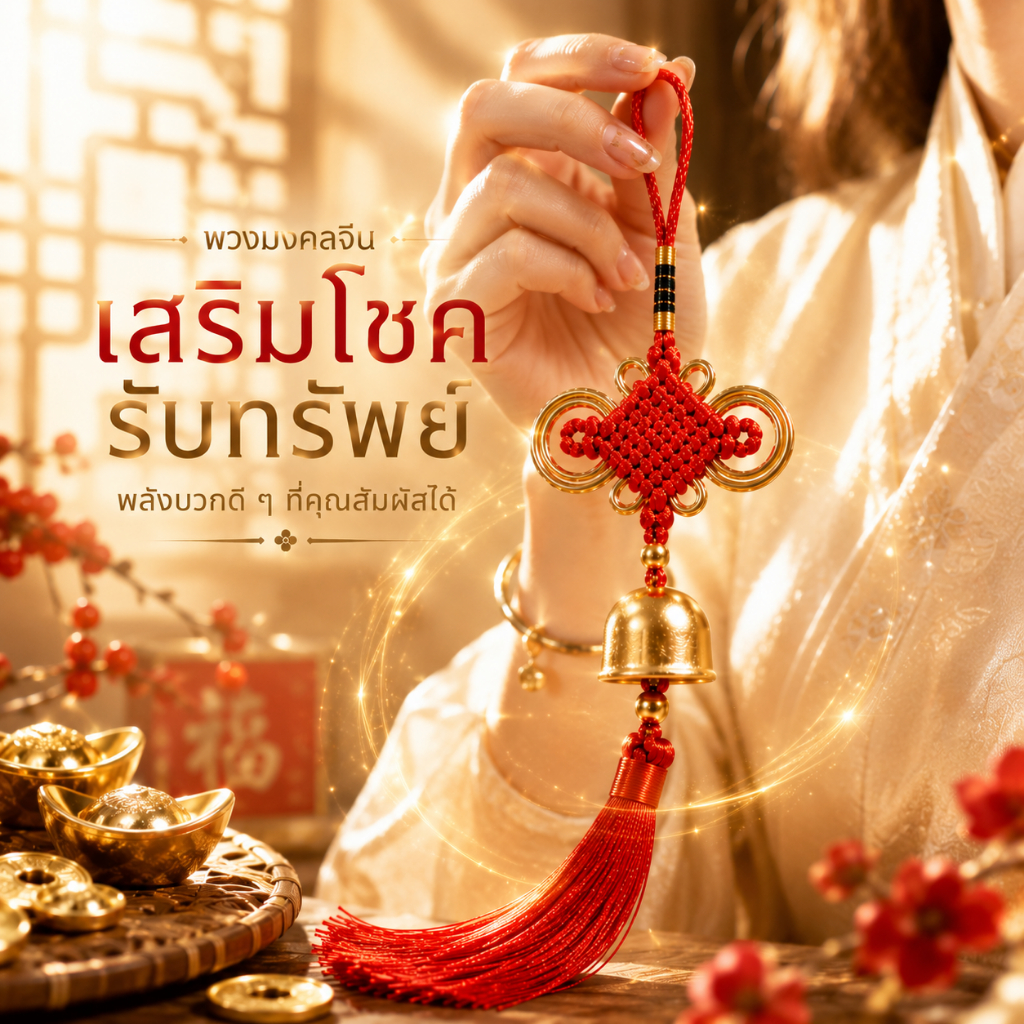 กระดิ่งทองเหลืองสไตล์จีนใหม่ แขวนประตู/ห้องนั่งเล่น ห้องนอน เรียกทรัพย์ พู่แดงยาว สวยๆ เสริมฮวงจุ้ย แต่งบ้านโชคลาภ