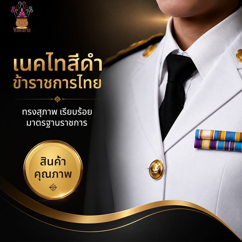 เนคไท ข้าราชการ สำหรับชุดปกติขาว เน็คไท ไทสำเร็จรูป สีดำ tie แบบซิปเนคไทผู้หญิง เนคไทผู้หญิงผู้ชาย