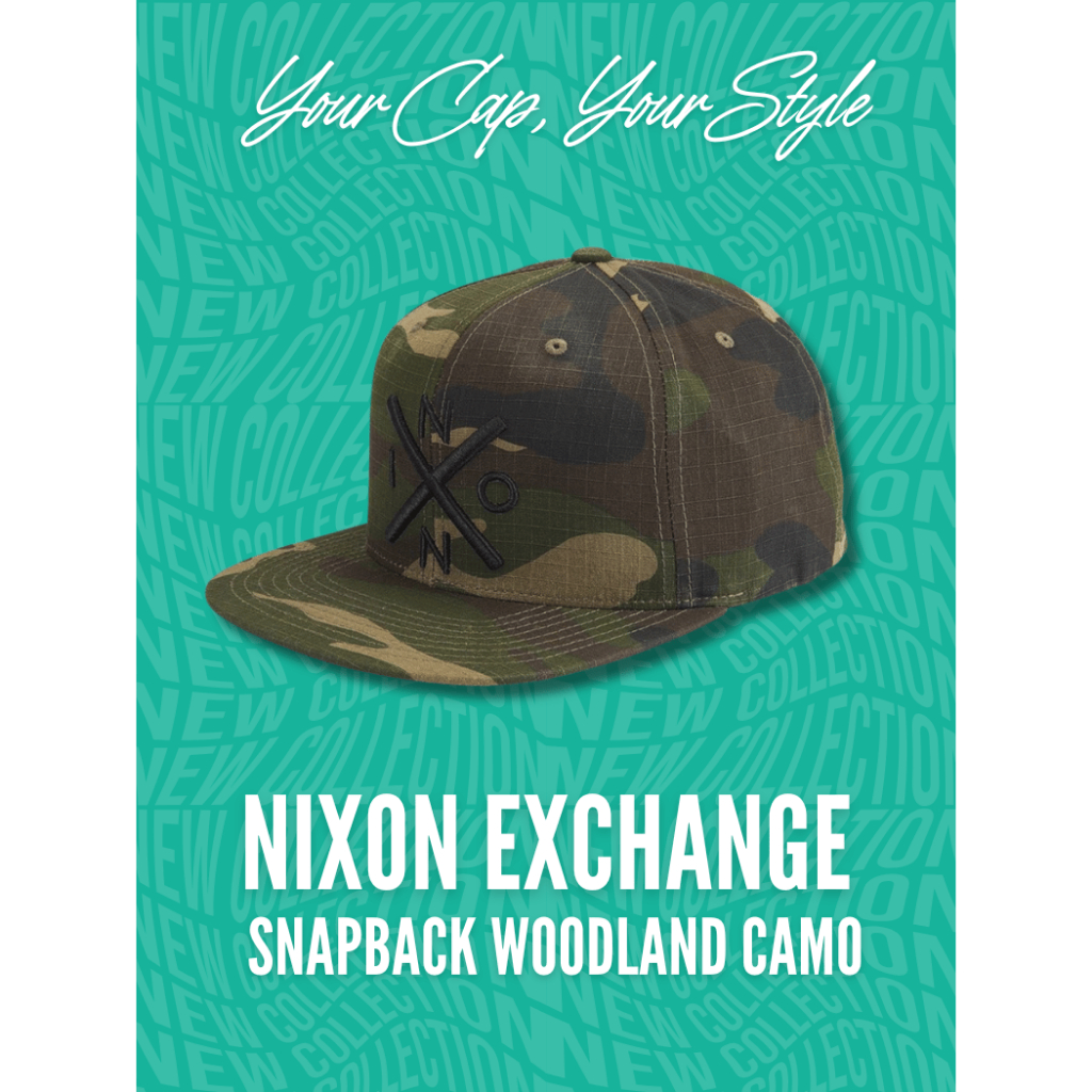หมวกมือสอง NIXON ลายทหาร NIXON EXCHANGE SNAPBACK WOODLAND CAMO