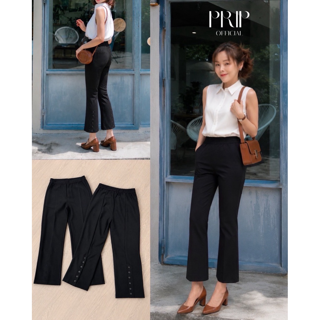 Chaline & Prip 9605 กางเกงผ้ายืดเนื้อดี ผ้านุ่มยืด เก็บทรงสวย เอวยางยืด