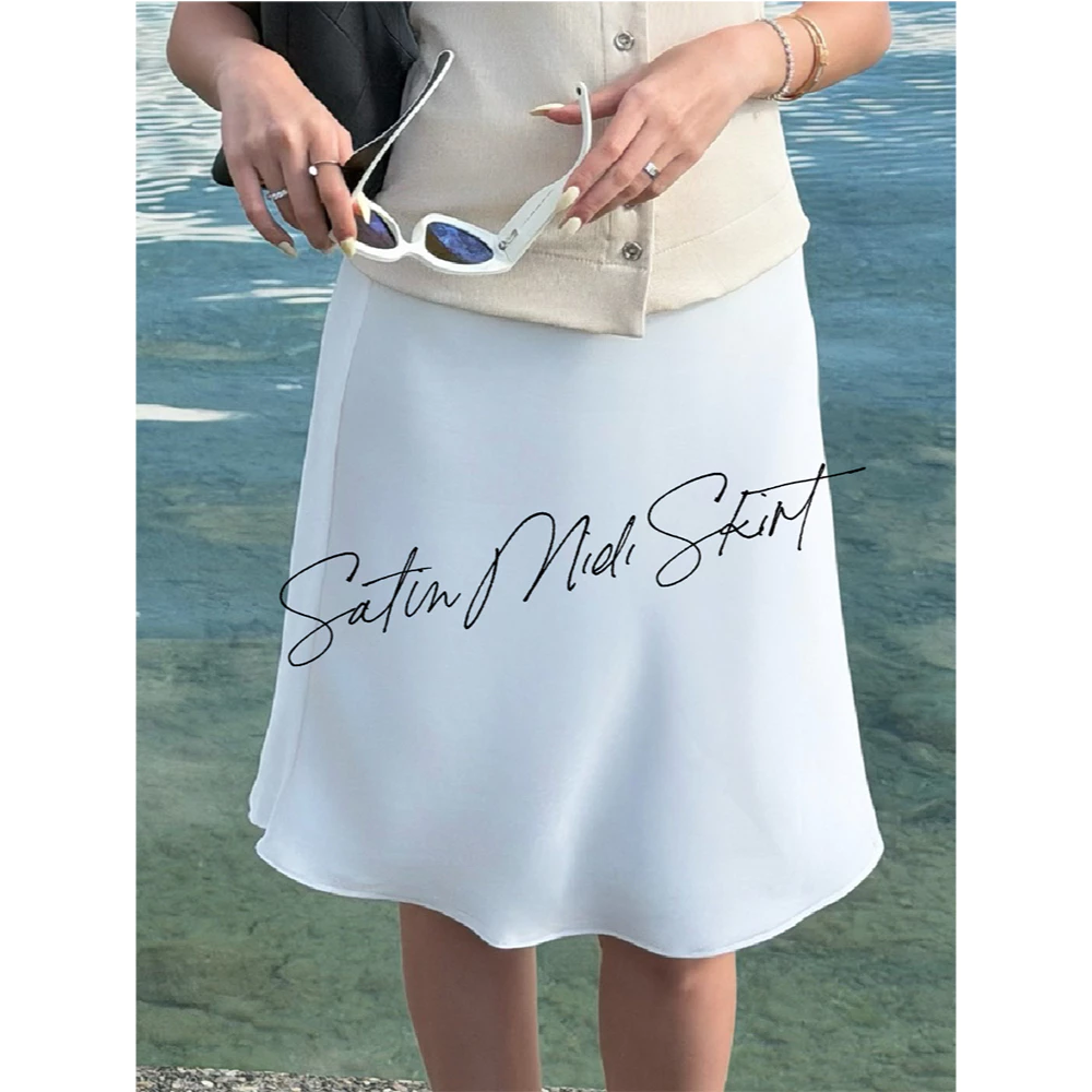 SEASON STUDIO - SATIN MIDI SKIRT / กระโปรงมิดิ ผ้าซาติน