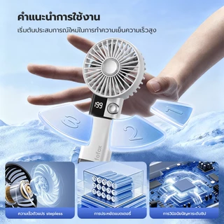 fofox HF15 พัดลมพกพา 6000mAh พัดลมมือถือความเร็วสูง ลมแรง 199 ระดับ ความเร็ว หน้าจอ LED พัดลมมือถือ มินิแฟน