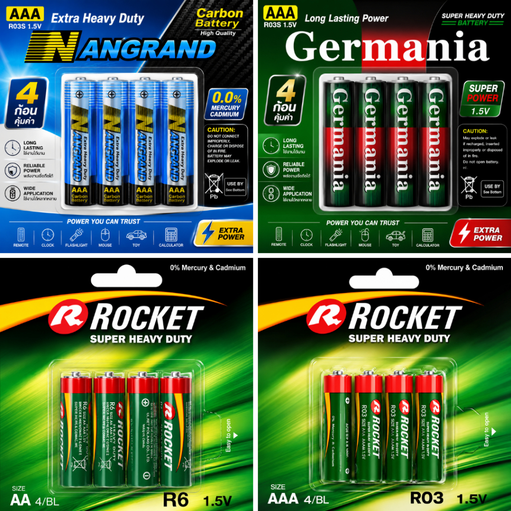 ถ่าน AAA / AA คุณภาพดี ใช้งานได้นาน Germania PSI Rocket