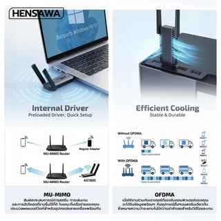HENSAWA รุ่น PC322 อะแดปเตอร์ WiFi ไร้สาย AX900Mbps AX1800Mbps Wi-Fi 6 บลูทูธ 5.4 USB สําหรับแล็ปท็อปพีซี