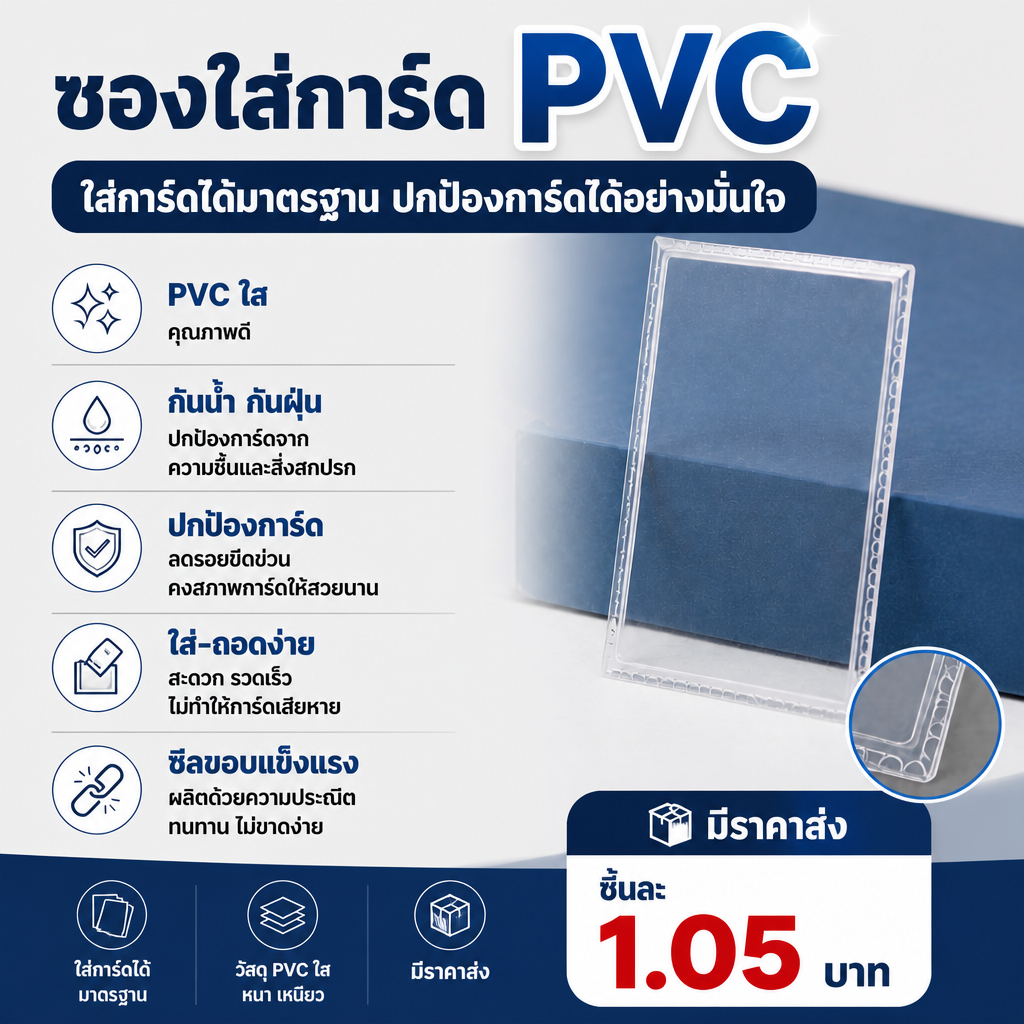 ซองใส่การ์ด PVCใส พร้อมส่ง [มีราคาส่ง]
