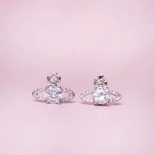 Vipalis ต่างหู Saturn Sparkle CZ Earrings Silver 925