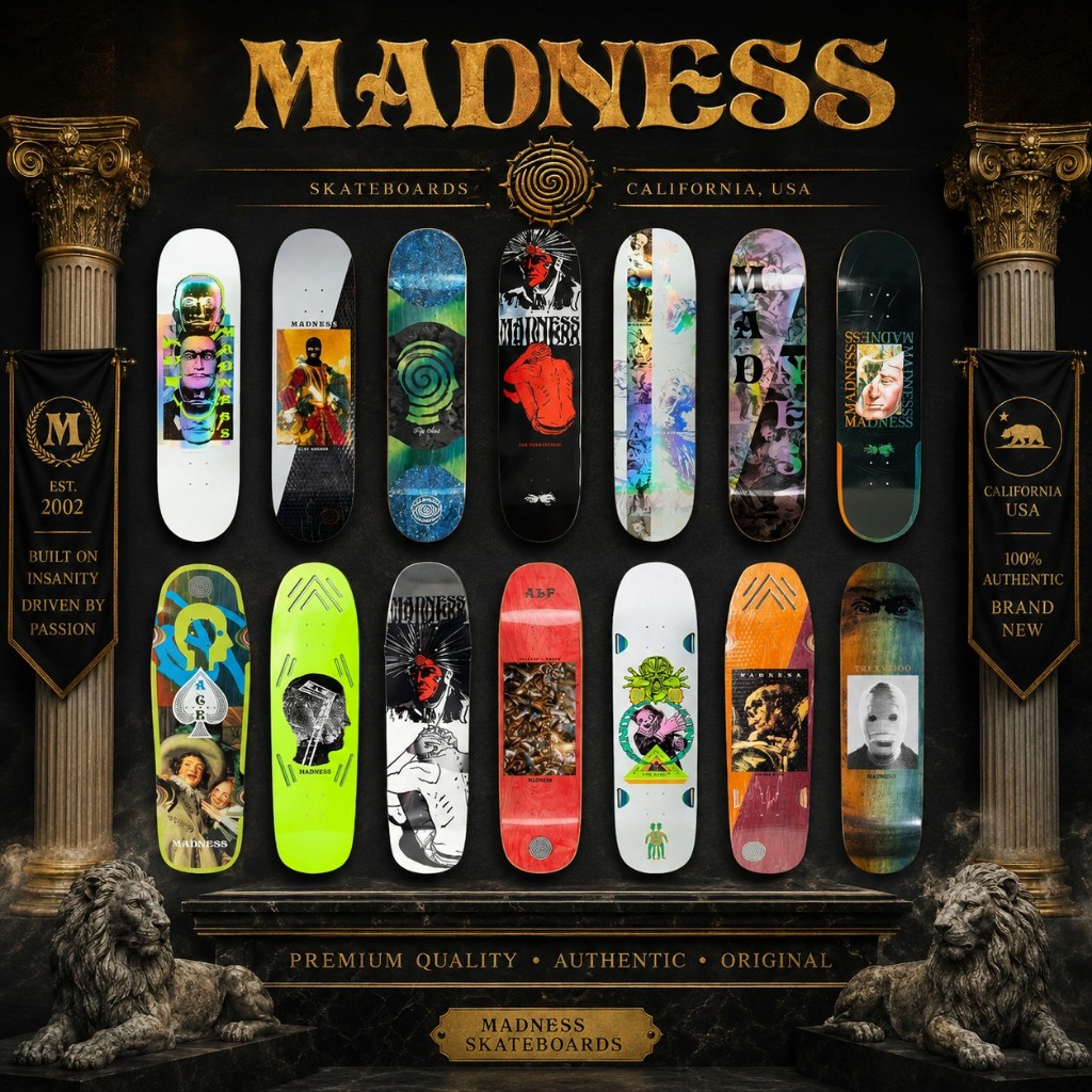 MADNESS SKATEBOARD DECK | แผ่นสเก็ตบอร์ดนำเข้าจากประเทศอังกฤษ [สินค้าพร้อมส่ง]