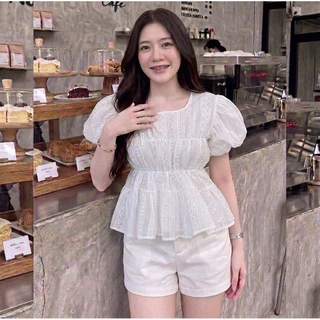 เสื้อแขนบอลลูนทรงปล่อย ใส่แล้วดูผอม (รหัสJ74) งานใหม่