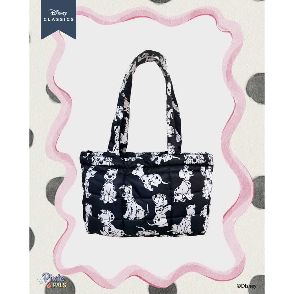 Pixie&Pals - Dalmatian All Around - Printed Zipped Puff Bag กระเป๋านวมสะพายข้าง พิมพ์ลายลิขสิทธิ์ Disney