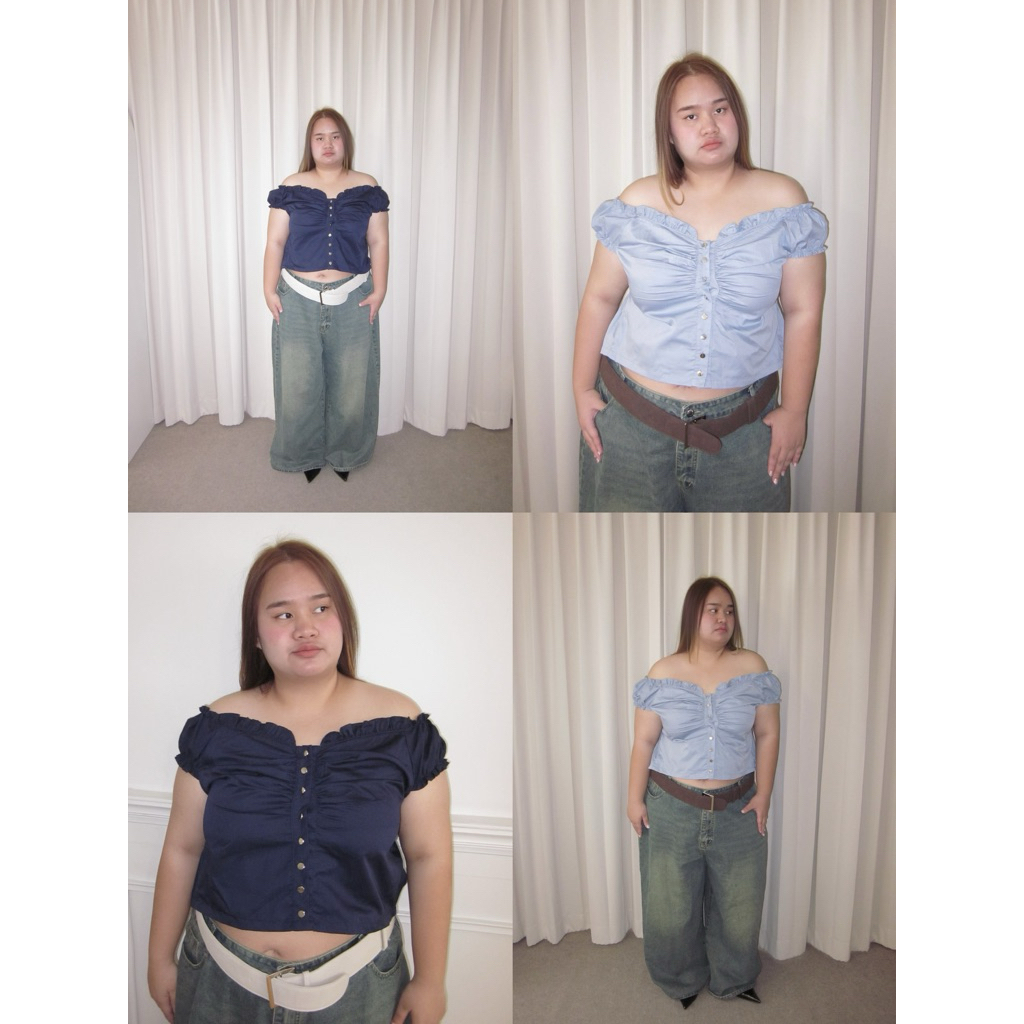Joliese | comfy off-shoulder top plus-size เสื้อปาดไหล่สาวอวบ