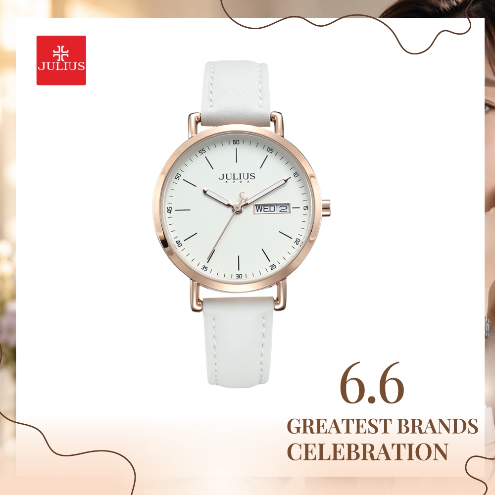 JULIUS นาฬิกาข้อมือผู้หญิง เรียบหรูคลาสสิก พร้อมช่องวัน-วันที่ Collection Classic Luxe รุ่น JA-1381
