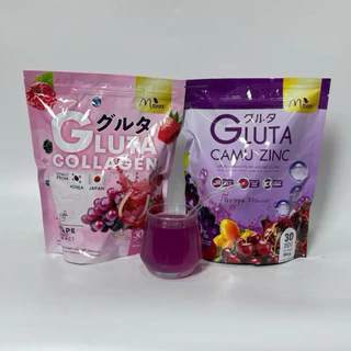 สูตรใหม่ล่าสุด ชมพู&ม่วง 2ห่อ60ซอง กลูต้าคอลลาเจนแบรนด์มณี