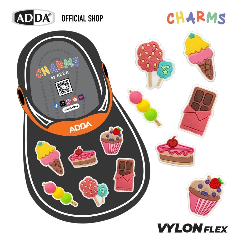 ADDA ตัวติดรองเท้า Desserts SET 6 PCS รุ่น CM002W1