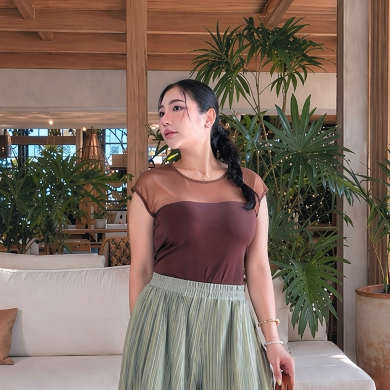 A19 เสื้อครอปซีทรู Muenfun 42 - 52 นิ้ว+