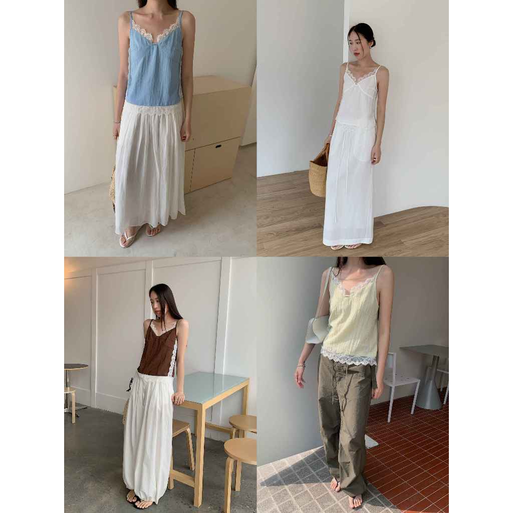 INBYIN - สายเดี่ยวลูกไม้ดีเทลผูกหลัง IBY LACE CHARMING - I3716