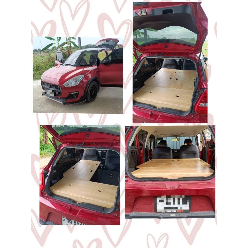 แผ่นไม้ปูนอนในรถยนต์ (SUZUKI SWIFT) รถนอน รถบ้าน DIY สามารถติดตั้งได้กับรถยนต์ทุกรุ่นทุกยี่ห้อ