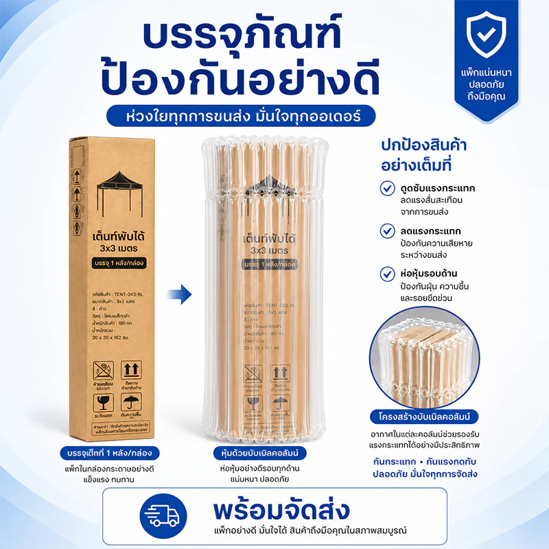 เต็นท์พับ 2x2 2x3 3x3 3x6 เมตร ร่มขายของ thumbnail 4