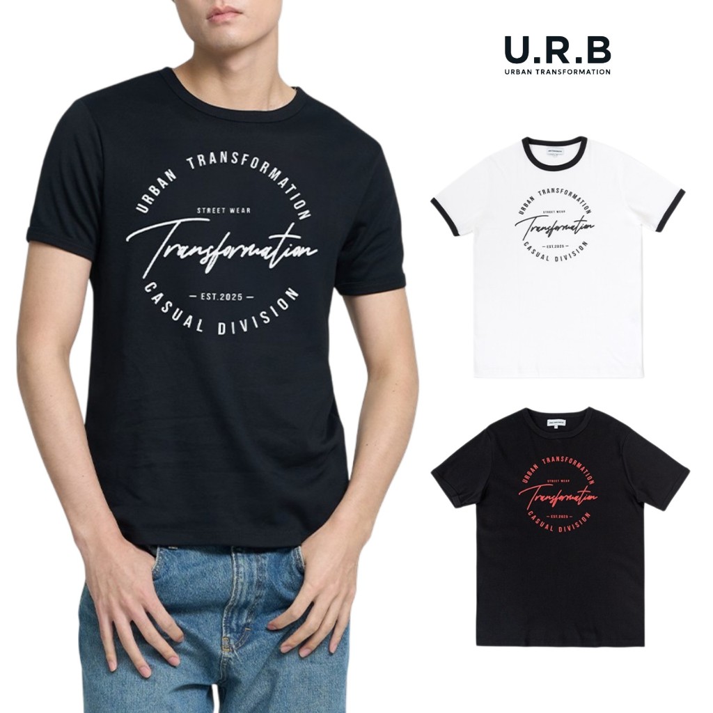 URBAN : MEN'S RINGER TEE เสื้อยืดคอกลมผู้ชาย รุ่น กุ๊นคอ | แขน 1UTMT5102 มี 3 สี