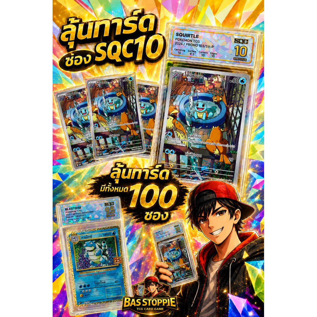 ซองสุ่มการ์ดโปเกม่อนลุ้น (  sqc 10 )(เลือกเบอร์เองได้) รอบใหม่
