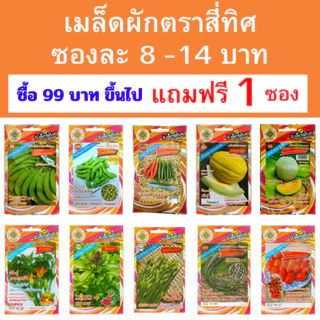 เมล็ดพันธุ์ผักสวนครัวสี่ทิศ เซ็ท 2 ซองละ 8-14 บาท ซื้อ 99 บาทขึ้นไปแถมฟรี 1 ซอง
