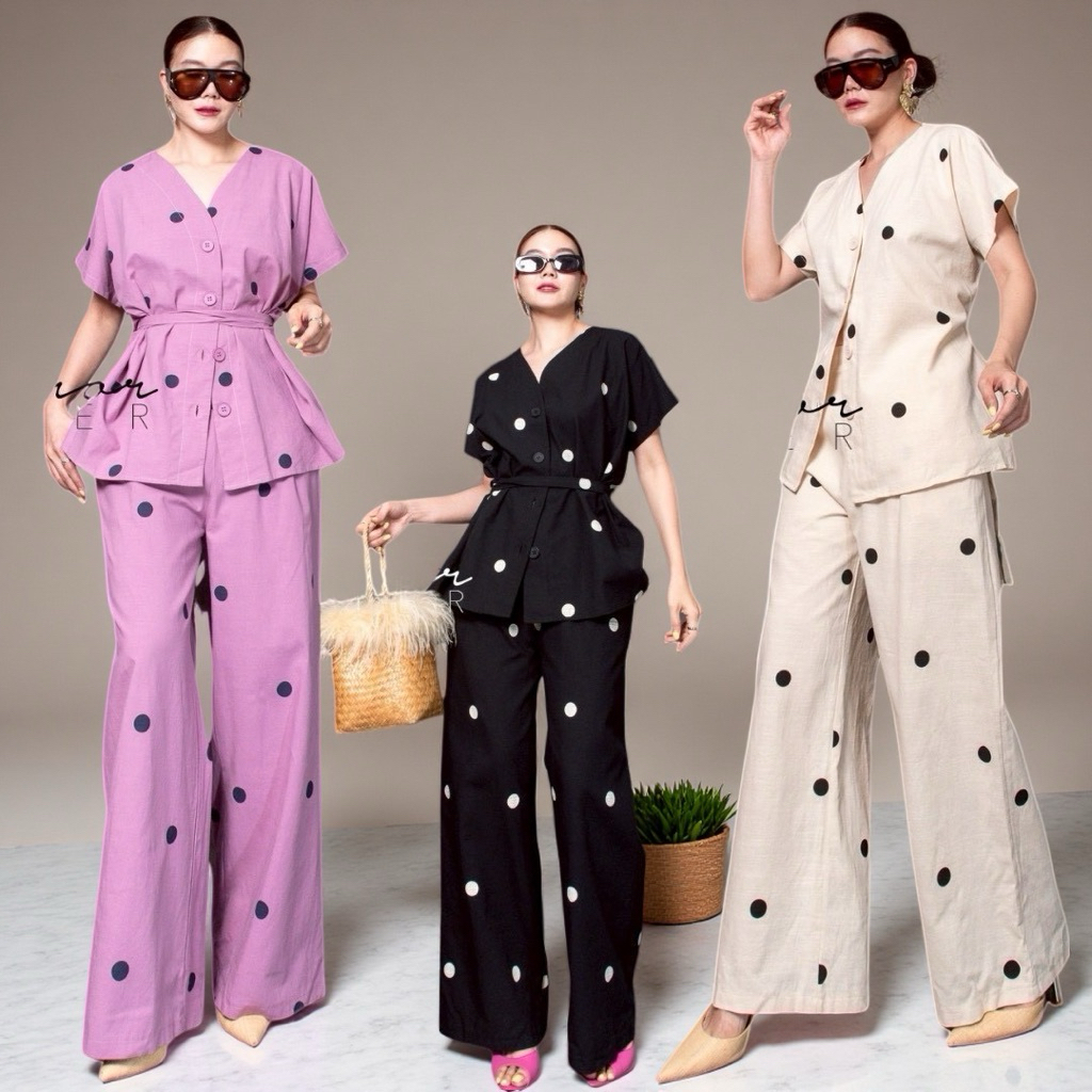 MirrorsisteR 60310.4 เซทเนื้อผ้าพิมพ์ลายจุด Polka Dot ใส่ได้บ่อย