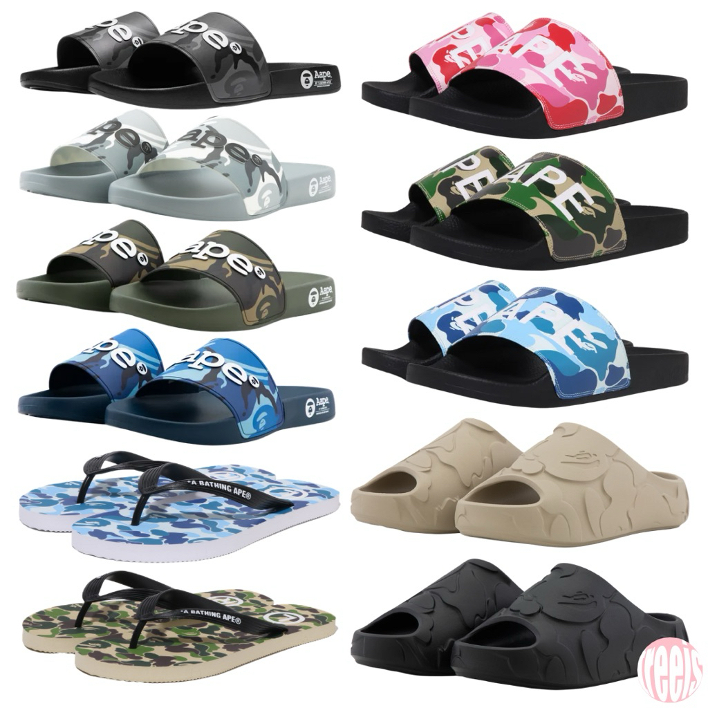 [ลด 20% ทักแชท] รองเท้าแตะ Bape A Bathing Ape Slide Sandals Aape (ของแท้ 100%)