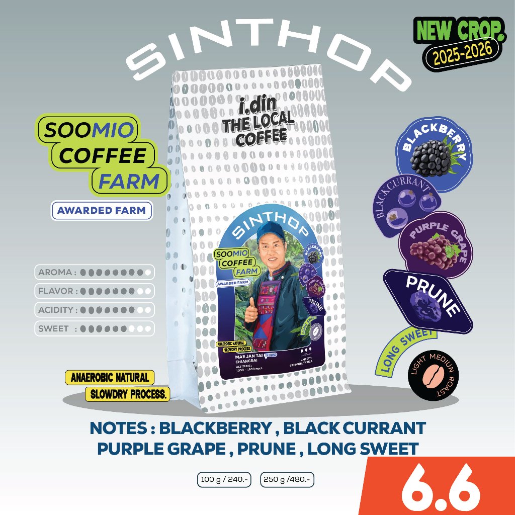 SINTHOP สินธพ (AWARDED FARM) (07.06.69) /ANAEROBIC NATURAL SLOWDRY PROCESS /เมล็ดกาแฟคั่ว เชียงราย