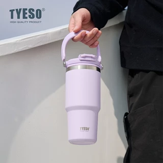 TYESO NEW CAP แก้วน้ำหูหิ้ว สแตนเลส 304 ขนาด 600-1200ml ฝาคลิกเปิดง่าย ถอดล้างได้ มีให้เลือก 9 สี TS