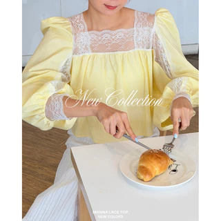 Plsme.bkk ~ “Manna lace top” เสื้อแขนยาวแต่งลูกไม้ (เฉพาะเสื้อ)