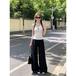 （24hส่งจากคลังไทย）เสื้อกั๊กเซ็กซี่ ลายพิมพ์ศิลปะเรียบง่าย สวยเรียว ใส่คู่อะไรก็ได้