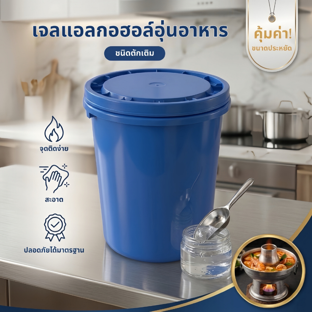 แอลกอฮอล์อุ่นอาหาร ชนิดเจล ขนาด 15 กิโลกรัม