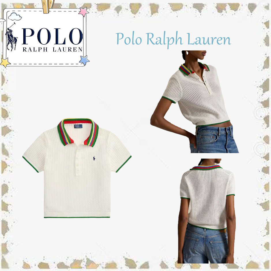 Polo Ralph Lauren SS26 เสื้อโปโลผู้หญิง ดีไซน์ฉลุ ทรงเข้ารูป