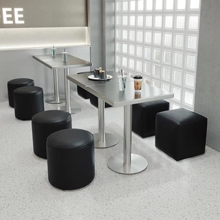 โต๊ะสแตนเลส ทรงกลม (ปัดแแบบด้านป้องกันการเป็นลอยได้ดี) / Stainless steel table โต๊ะสแตนเลสทรงสี่เหลี่ยม โต๊ะร้านชานม
