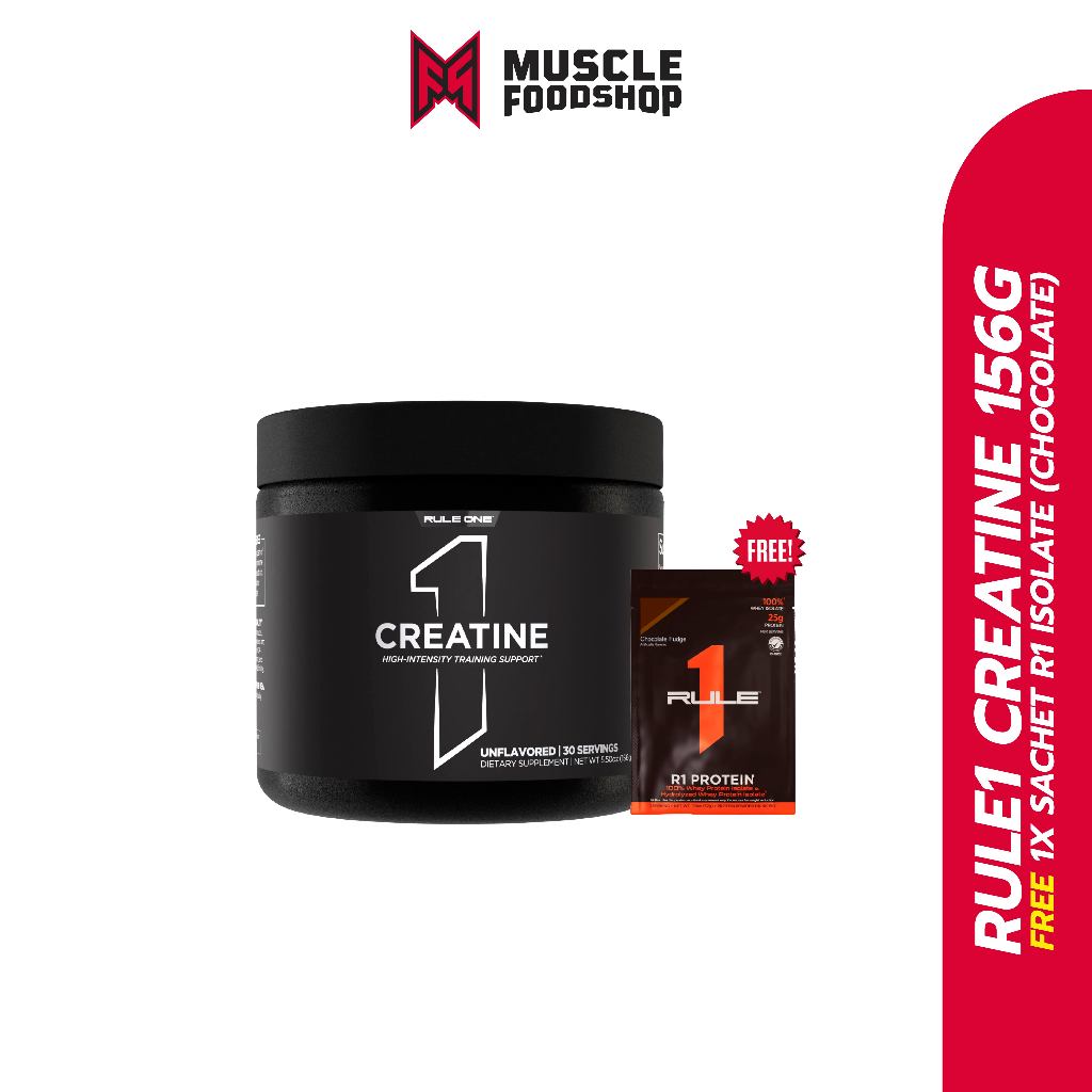Rule1 Micronized Creatine - Unflavored (ไม่มีรสชาติ) มี 2 ขนาด (156g. / 390g.)