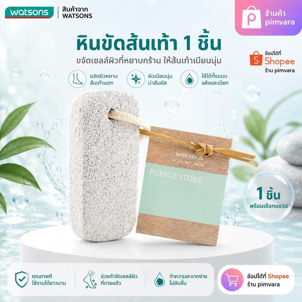 Watsons หินขัดส้นเท้า 1 ชิ้น