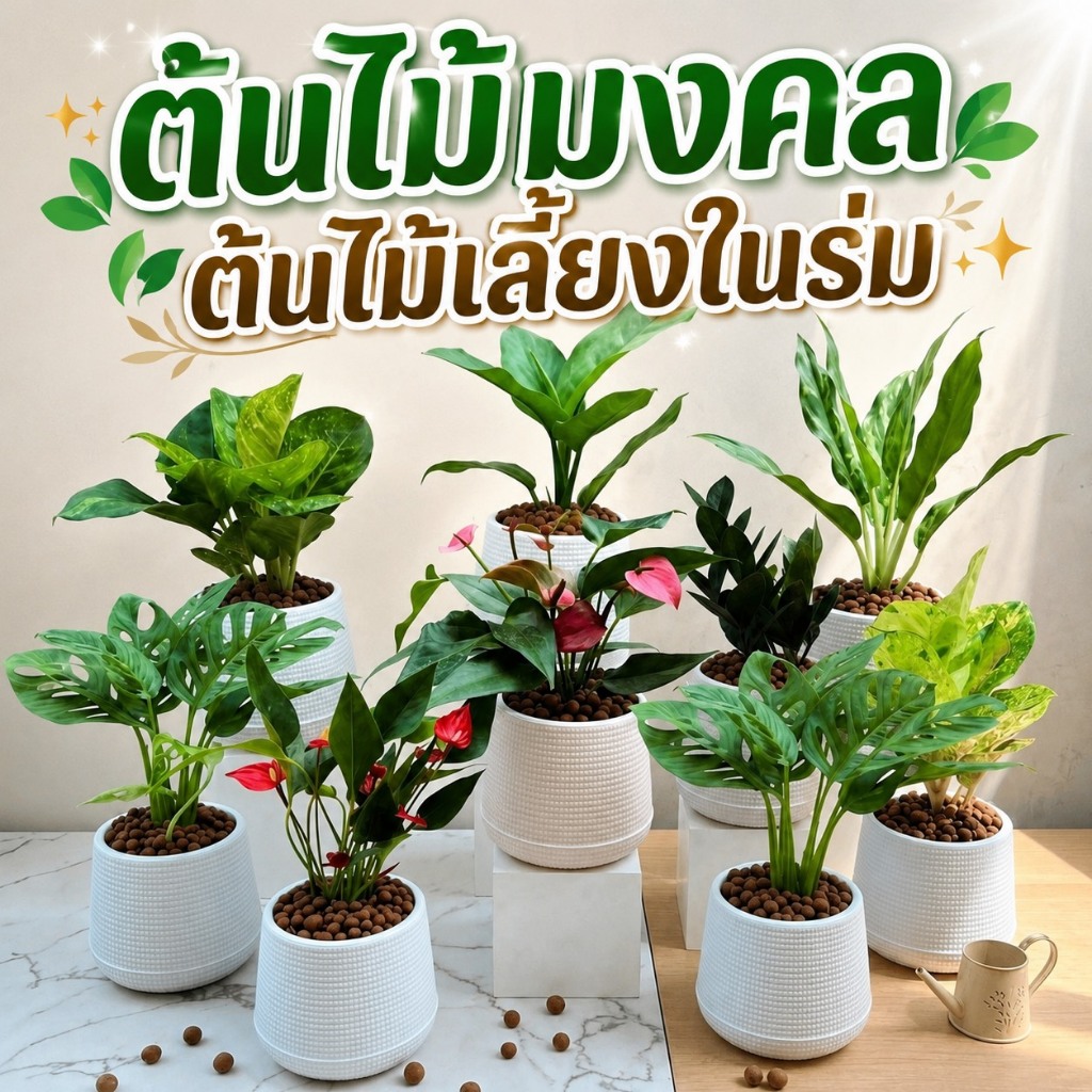 (พร้อมส่ง) ต้นไม้มงคล ต้นไม้ฟอกอากาศ พร้อมกระถางเบลล่า 5นิ้ว สไตล์มินิมิล เรียบหรู ดูดี ต้นไม้ในร่ม (ฟรีหินโรย+ปุ๋ย)