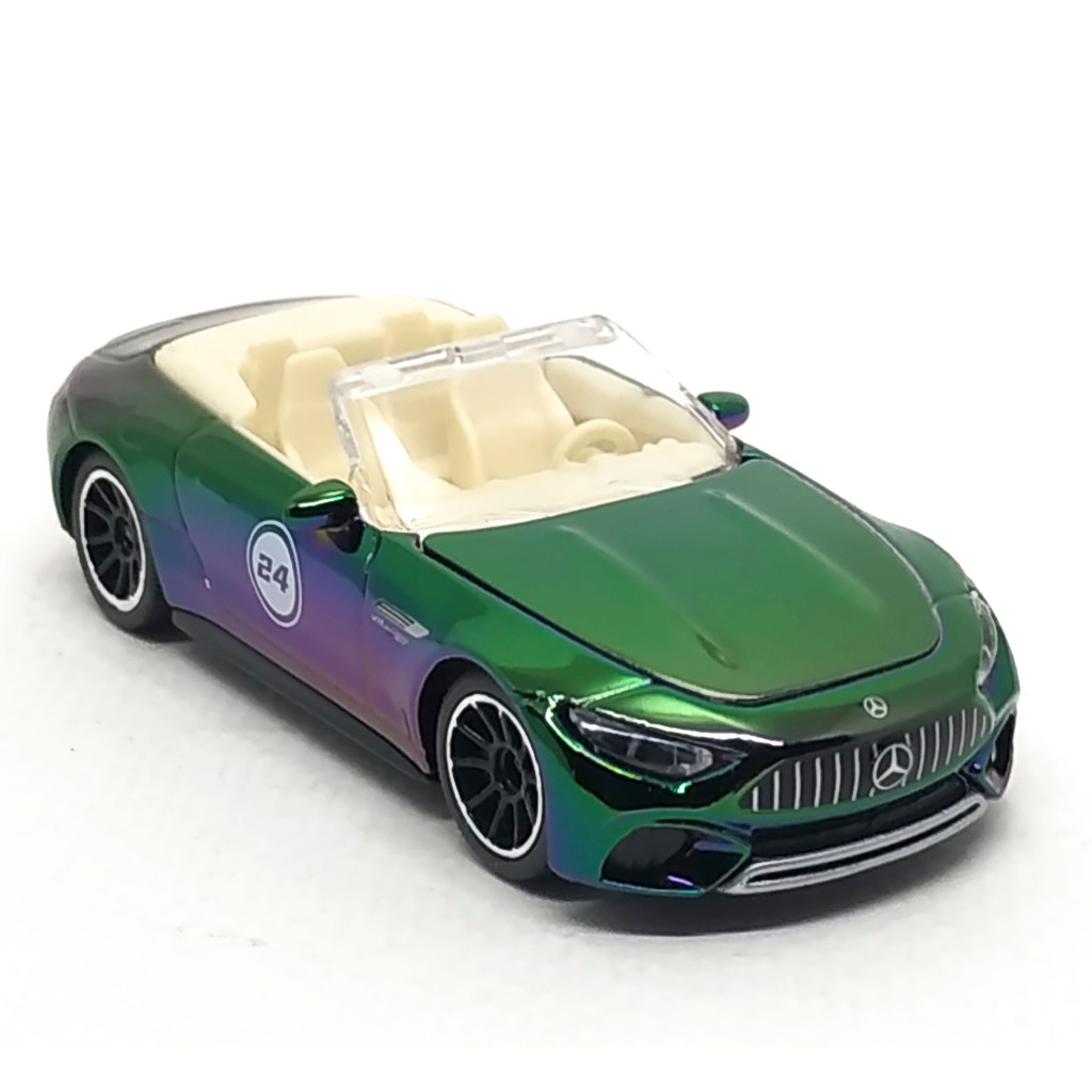 Majorette Mercedes Benz SL 63 สีเขียว โครมเมี่ยม (Chrome Green / Purple) scale 1/60 (3 inches) no Pa