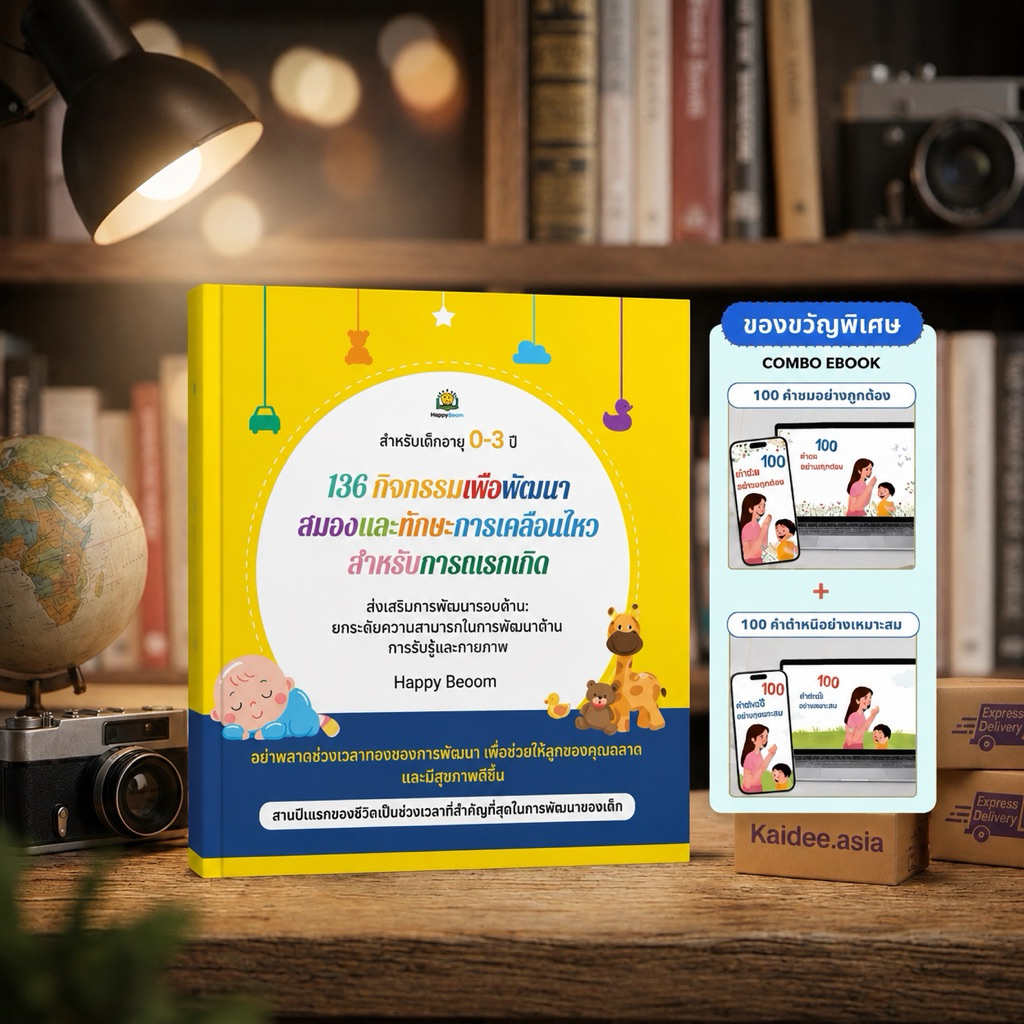 ✅ หนังสือขายดี 136 กิจกรรมเพื่อพัฒนา สมองและทักษะการเคลือนไหว สำหรับทารกแรกเกิด
