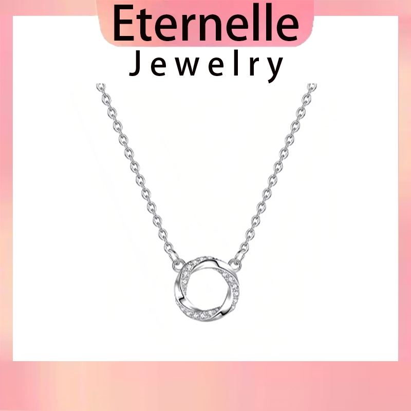 Eternelle✨สร้อยแฟชั่น สร้อยคอแท้ สร้อยคอเงิน จี้สร้อยคอ สร้อยเกาหลี สร้อยเงิน Moebius สร้อยคอเพชร