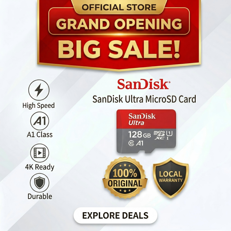 Multi-protected SanDisk Ultra storage card optimised for everyday media saving, stable reading speed prevents file loss,