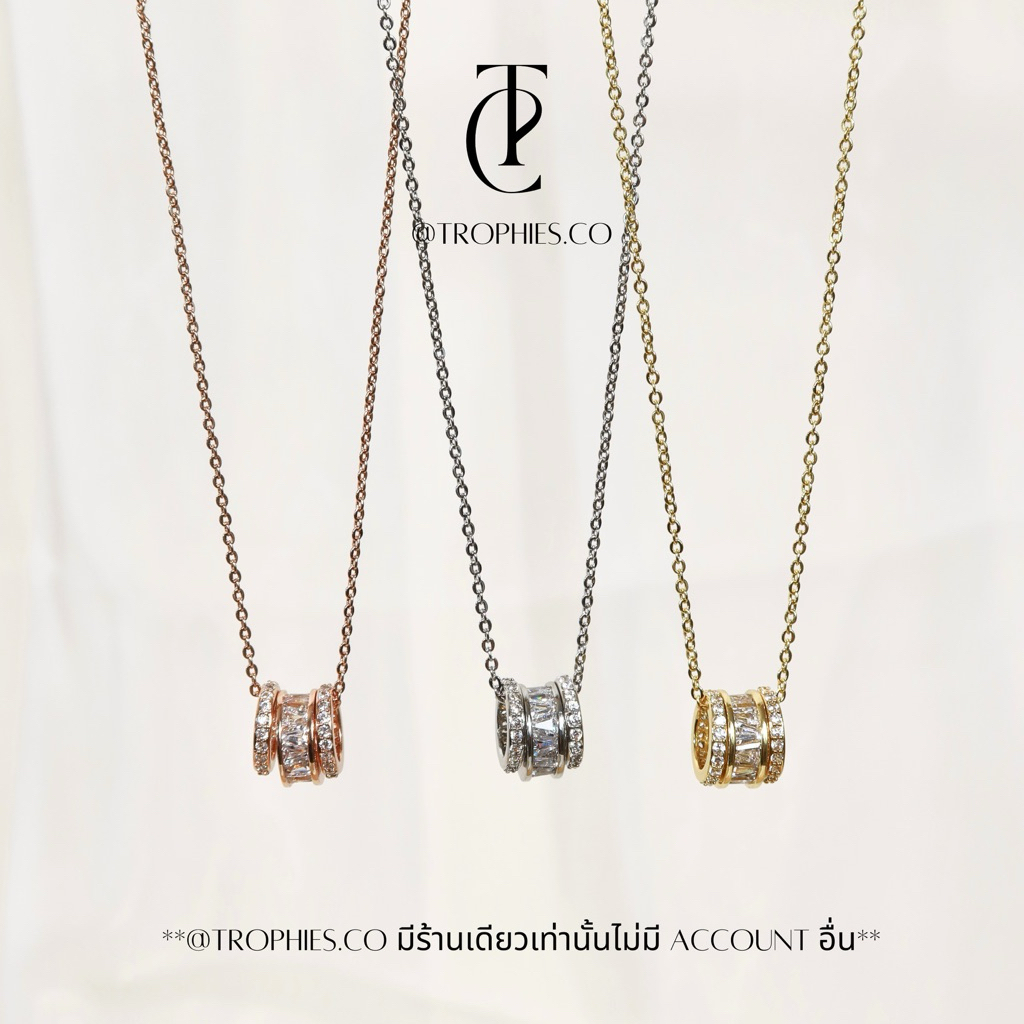 TROPHIES.CO - Gem garden necklace สร้อยคอห่วงเพชร สร้อยคอเพชร สร้อยคอมินิมอล