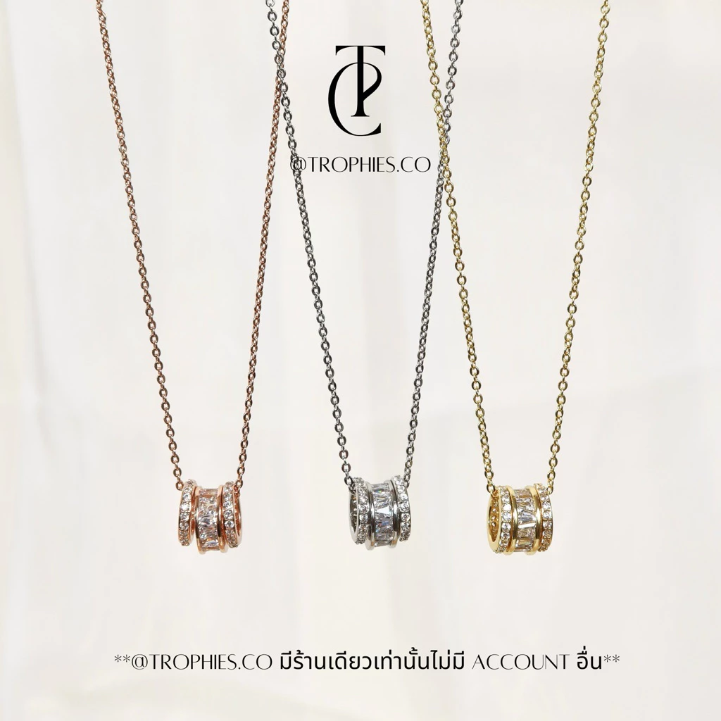 TROPHIES.CO - Gem garden necklace สร้อยคอห่วงเพชร สร้อยคอเพชร สร้อยคอมินิมอล