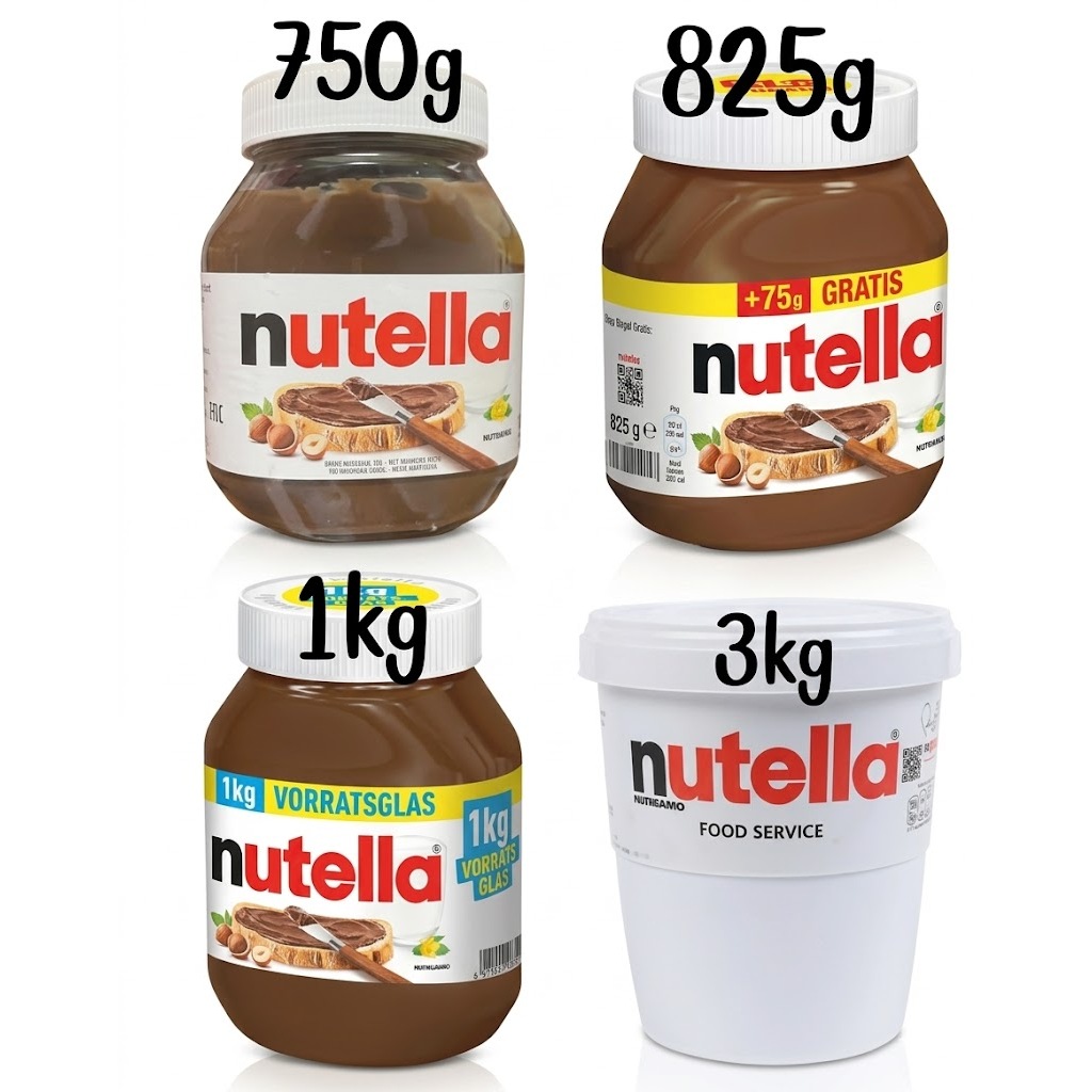 Nutella spread แยมเฮเซลนัทช็อกโกแลต ของเเท้ 100 % มี 4 ขนาด สุดคุ้มมม